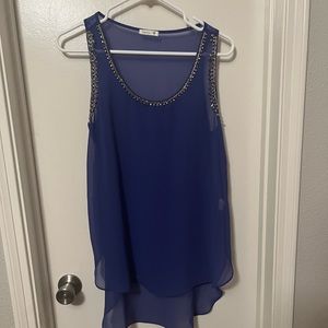 Blue Rockstar Sheer Tank